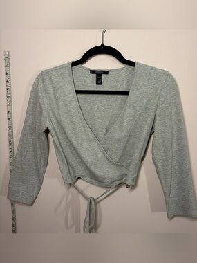 Forever 21 Heather Gray Wrap Crop Top